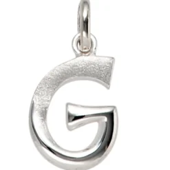 Anhänger 10x15,2mm Buchstabe G aus 925 Silber glänzend teilmattiert Unisex