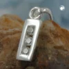 Anhänger 10x3mm Buchstabe I mit Zirkonia aus echtem 925 Silber Damen