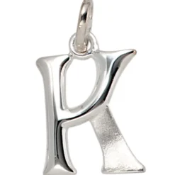 Anhänger 10,6x14,9mm Buchstabe K aus 925 Silber glänzend teilmattiert Unisex