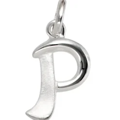 Anhänger 8,8x15,2mm Buchstabe P aus 925 Silber glänzend teilmattiert Unisex