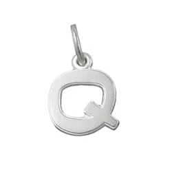 Anhänger 12x10mm Buchstabe Q aus 925 Sterling Silber Kettenanhänger für Damen