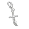 Anhänger 19x10mm Charm Charms Krummsäbel mit Zirkonia 925 Silber Damen