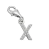 Anhänger 11x6mm Charm Einhänger Buchstabe X Zirkonia 925 Silber Damen