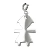 Anhänger 20x14mm Charm Einhänger Mädchen 925 Silber glänzend Damen