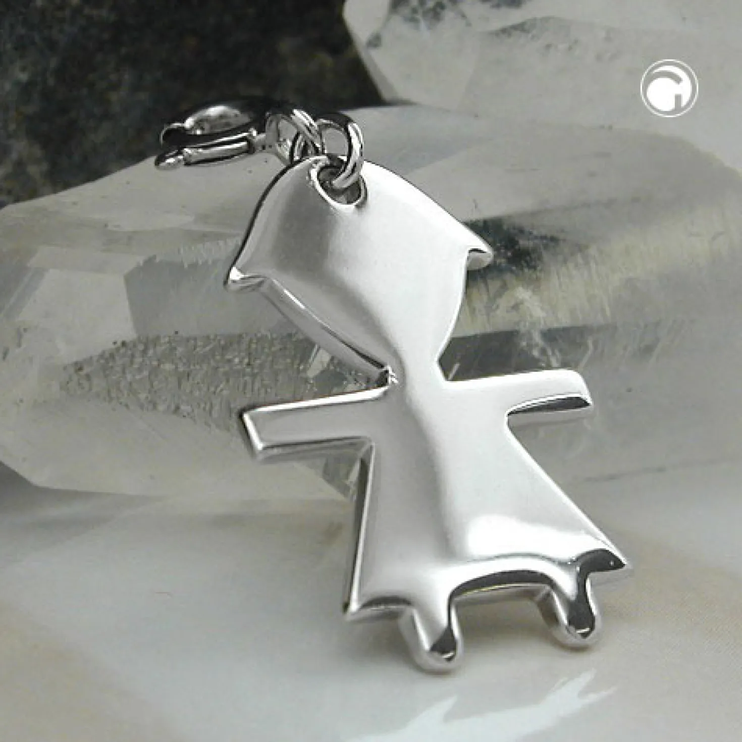 Anhänger 20x14mm Charm Einhänger Mädchen 925 Silber glänzend Damen