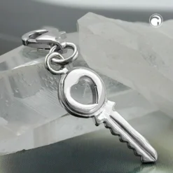 Anhänger 20,5x7mm Charm Einhänger Schlüssel aus 925 Silber Damen Silberanhänger