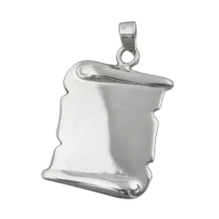 Anhänger 22x15mm Dokumentrolle Blatt zum Gravieren 925 Silber glänzend