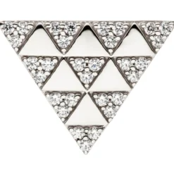 Anhänger 20x15,3mm Dreieck mit Muster aus Dreiecken Zirkonia 925 Silber