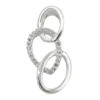 Anhänger 21x10mm drei Ellipsen mit weißen Zirkonia 925 Silber Halsschmuck