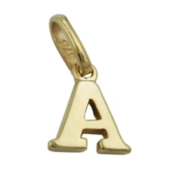 Anhänger 8x6,5mm Einhänger A Goldbuchstabe Buchstabe aus 375 Gold Gelbgold