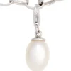 Anhänger 8,8x24mm Einhänger Charm mit Süßwasser-Perle aus 925 Echt Silber Damen