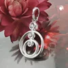 Anhänger 17x13mm ein kleiner Ring eingelegt in den anderen Zirkonia 925 Silber