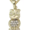 Anhänger 7x14,6mm Eule mit weißen Zirkonia 333 Gold Gelbgold Goldanhänger