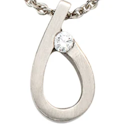 Anhänger 8,4x15,4mm 6-Form mit Diamant Brillant 0,08 Ct 950 Platin edel