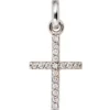 Anhänger 9,8x16,9mm Goldkreuz Kreuz mit 17 Diamanten 0.09Ct 585 Weißgold