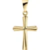 Anhänger 11,4x18,7mm Goldkreuz Kreuz mit Streifen 375 Gold Gelbgold