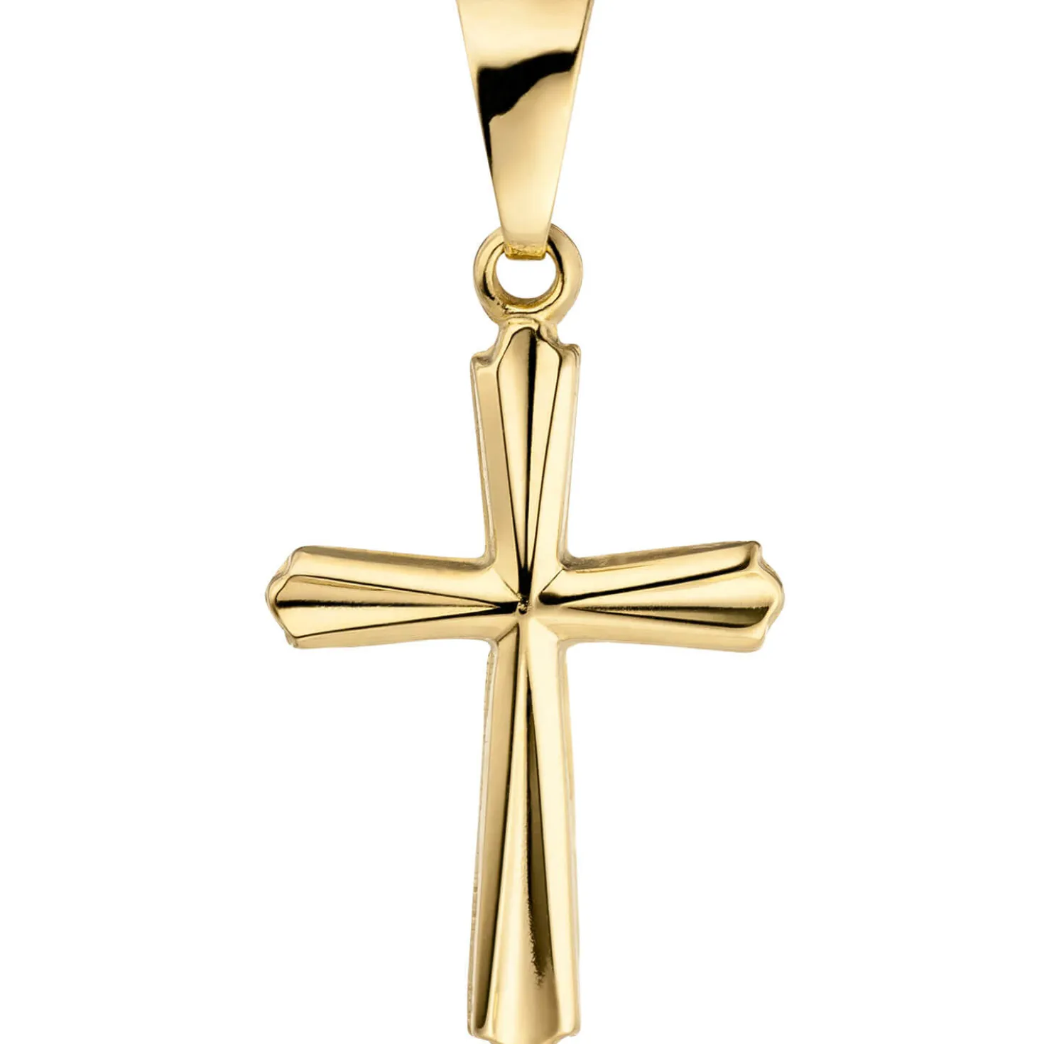 Anhänger 11,4x18,7mm Goldkreuz Kreuz mit Streifen 375 Gold Gelbgold