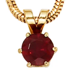 Anhänger 6,2x9,4mm Granat rot dunkelrot & 585 Gold Gelbgold Halsschmuck Damen