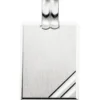 Anhänger 17,1x23,5mm Gravurplatte Viereck mit Streifen 925 Silber teilmattiert