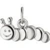 Anhänger 16,1x7,6mm Halsschmuck Kinder Raupe aus 925 Silber rhodiniert teilmatt