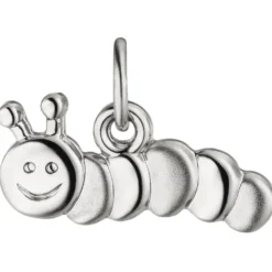 Anhänger 16,1x7,6mm Halsschmuck Kinder Raupe aus 925 Silber rhodiniert teilmatt