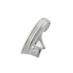 Anhänger 16x7mm Halsschmuck mit quadratischem Zirkonia am Rand 925 Silber Damen