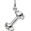 Anhänger 7x14,5mm Hantel aus echtem 925 Silber Silberanhänger rhodiniert