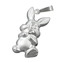 Anhänger 20x10mm Hase aus echtem 925 Silber Silberanhänger für Kinder Silberhase