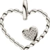 Anhänger 14,9x15,4mm Herzen Herz Doppelherz 6 Diamanten 0.03Ct W/SI 585 Weißgold