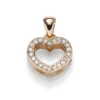 Anhänger 11,5x15,5mm Herz mit 22 Diamanten 0,13ct 750 Gold Rotgold