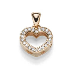 Anhänger 11,5x15,5mm Herz mit 22 Diamanten 0,13ct 750 Gold Rotgold