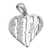 Anhänger 19x19mm Herz mit Zirkonia weiß 925 Silber rhodiniert glänzend