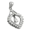 Anhänger 24x17mm Herz mit Zirkonia 925 Silber Silberanhänger Damen