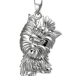 Anhänger 14,1x21,5mm Hund West Highland White Terrier aus 925 Silber rhodiniert
