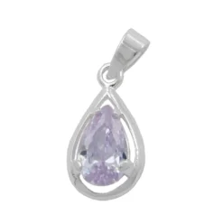 Anhänger 14x8mm in Tropfenform Tropfen Zirkonia lavendel 925 Silber Damen