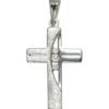 Anhänger 14,5x23,9mm Kettenanhänger Kreuz 925 Silber mit 3 Zirkonia Halsschmuck