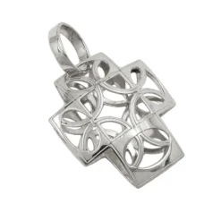 Anhänger 14x12mm Kettenanhänger Kreuz aus 375 Gold Weißgold Halsschmuck Damen