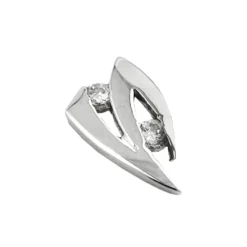 Anhänger 10x6mm Kettenanhänger mit Zirkonia 375 Weißgold Gold Damen Goldanhänger