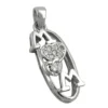 Anhänger 23x9mm Kettenanhänger MOM mit Zirkonia Herzen 925 Silber Silberanhänger