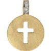 Anhänger 11,1x15,5mm Kreuz ausgestanzt im Kreis 585 Gelbgold 4 Brillanten 0.02Ct