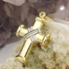Anhänger 20x15mm Kreuz überkreuzte Streifen inder Mitte 375 Gold Gelbgold