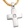 Anhänger 10,2x16,7mm Kreuz mit Diamant 0.06Ct W/SI Brillant glatt 950 Platin