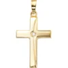 Anhänger 14x23,1mm Kreuz mit Zirkonia 333 Gold Gelbgold Goldkreuz