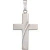 Anhänger 18,6x30,7mm Kreuz 925 Silber glänzend Streifen Silberkreuz