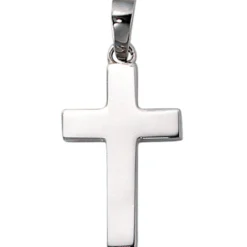 Anhänger 10,6x19mm Kreuz Silberkreuz 925 Silber rhodiniert schlicht Unisex