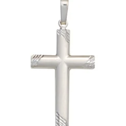 Anhänger 16x27,4mm Kreuz 925 Silber teilmatt glänzend Silberanhänger Unisex