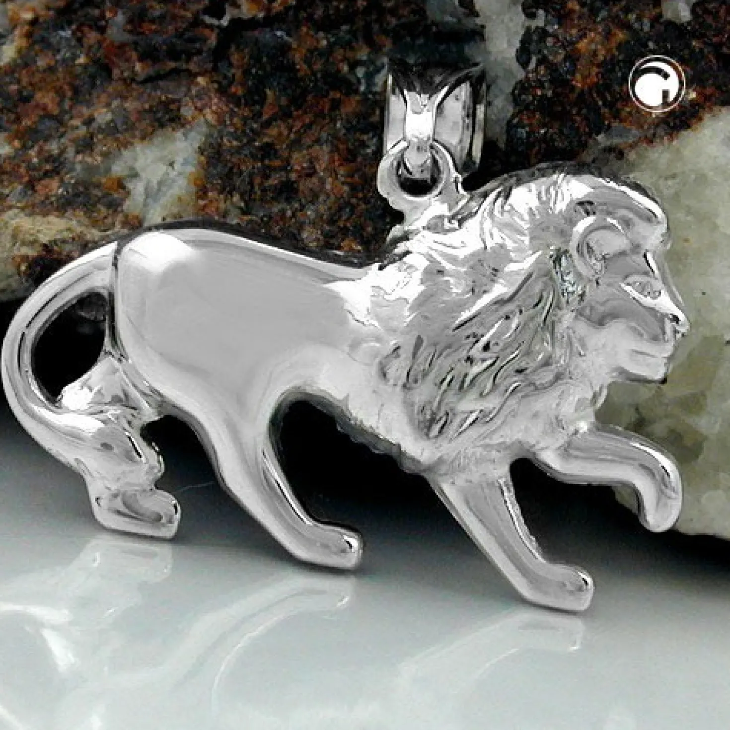 Anhänger 15x23mm Löwe aus echtem 925 Silber rhodiniert Silberanhänger Unisex