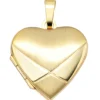 Anhänger 20,6x19,7mm Medaillon Amulett als Herz 585 Gold Gelbgold mattiert