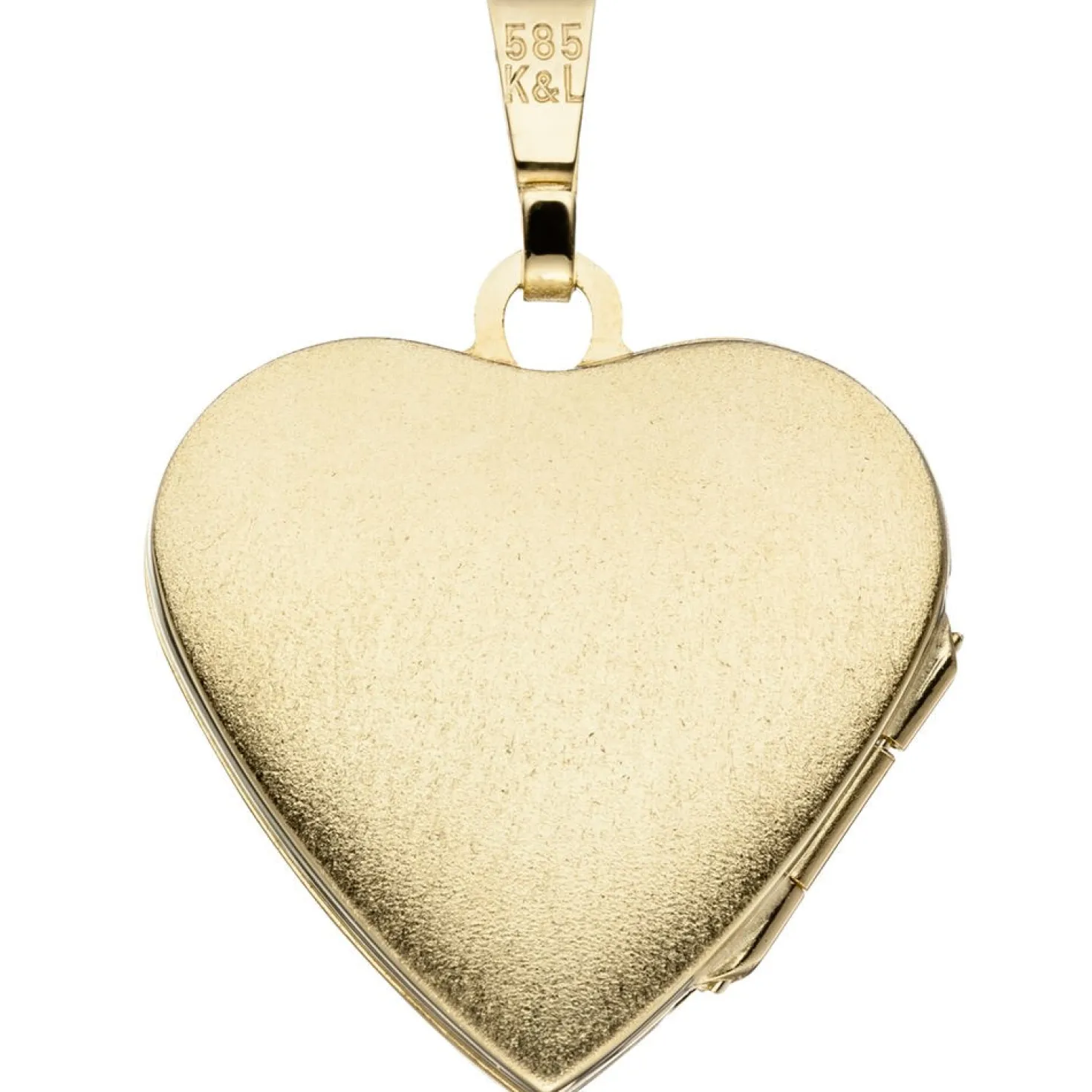Anhänger 20,6x19,7mm Medaillon Amulett als Herz 585 Gold Gelbgold mattiert