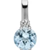 Anhänger 6,1x13,6mm mit Aquamarin & Diamant 0.03Ct 585 Gold Weißgold